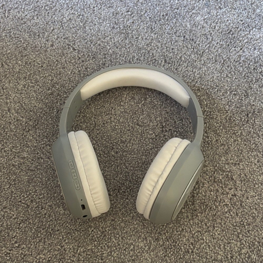 Premium Over-Ear Gray and White Headphones